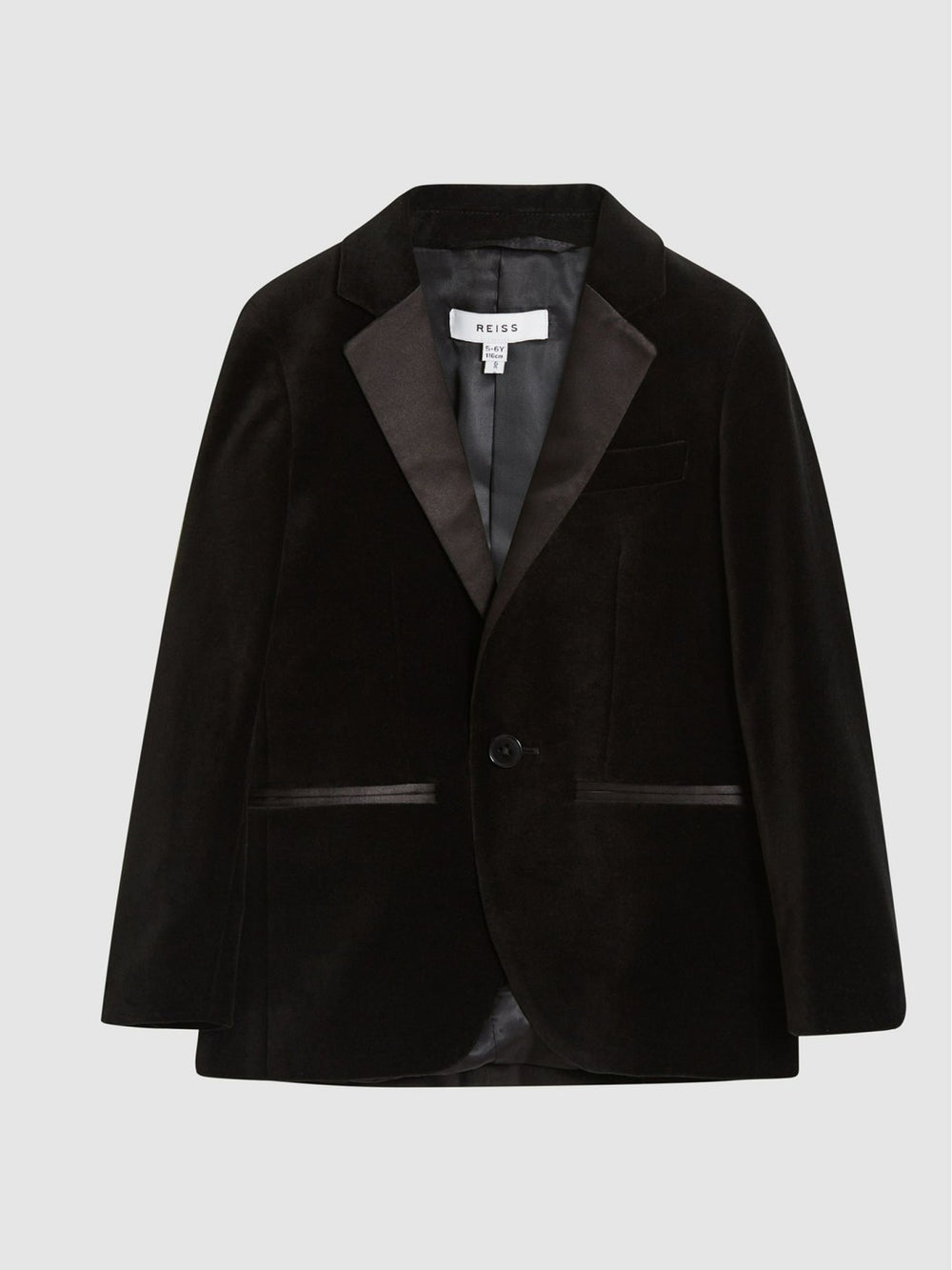 Children & Baby 4-9 yrs Single Breasted Velvet Blazer in Black