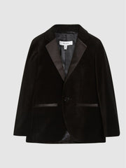 Children & Baby 4-9 yrs Single Breasted Velvet Blazer in Black