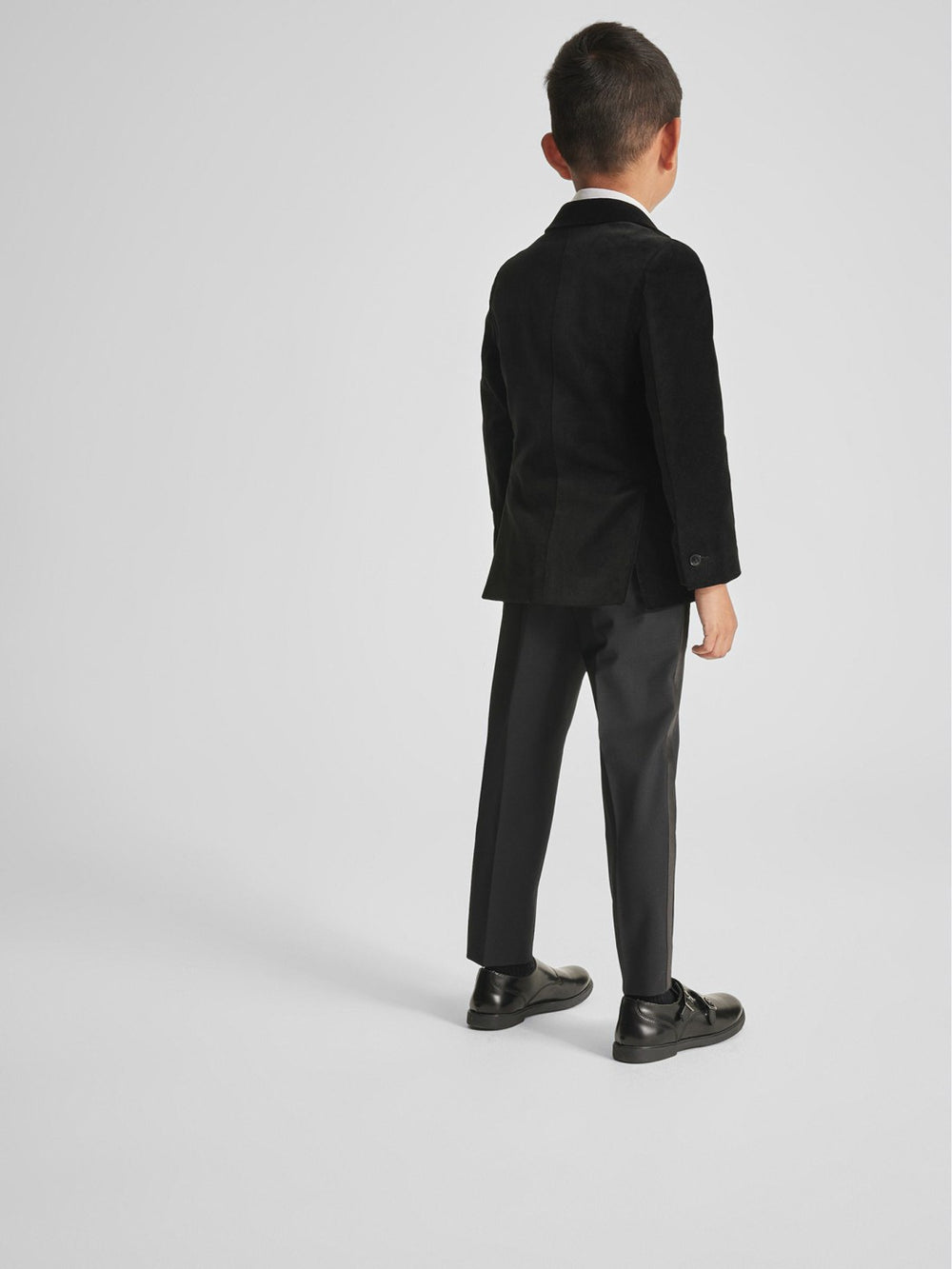 Children & Baby 4-9 yrs Single Breasted Velvet Blazer in Black