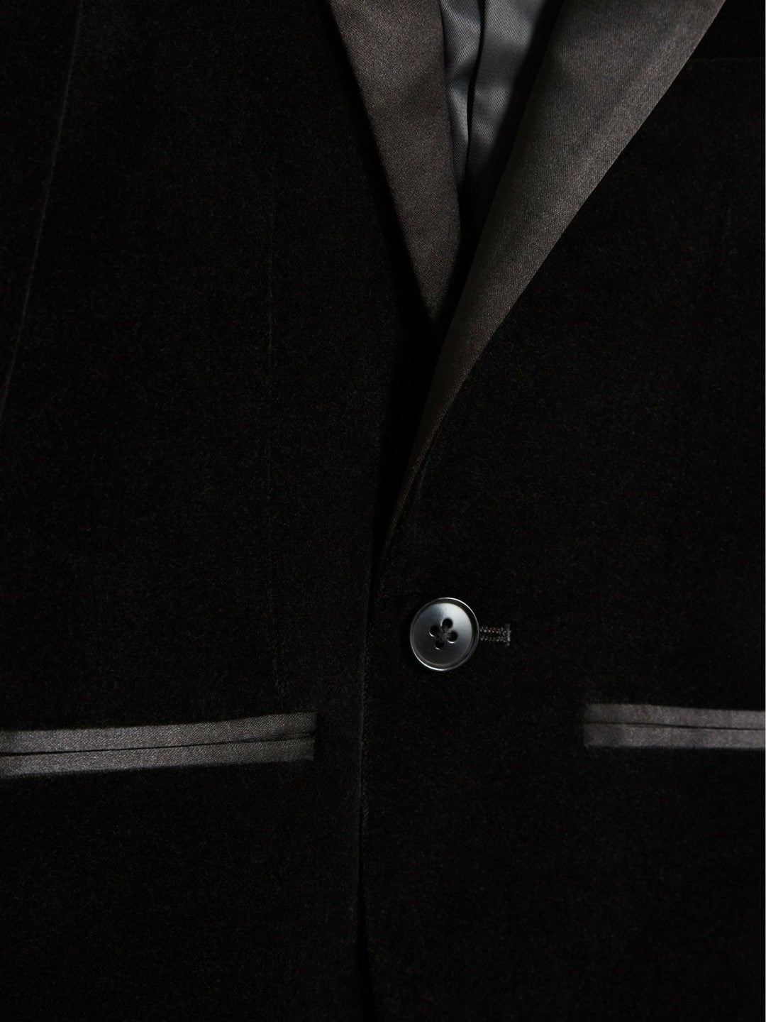 Children & Baby 4-9 yrs Single Breasted Velvet Blazer in Black