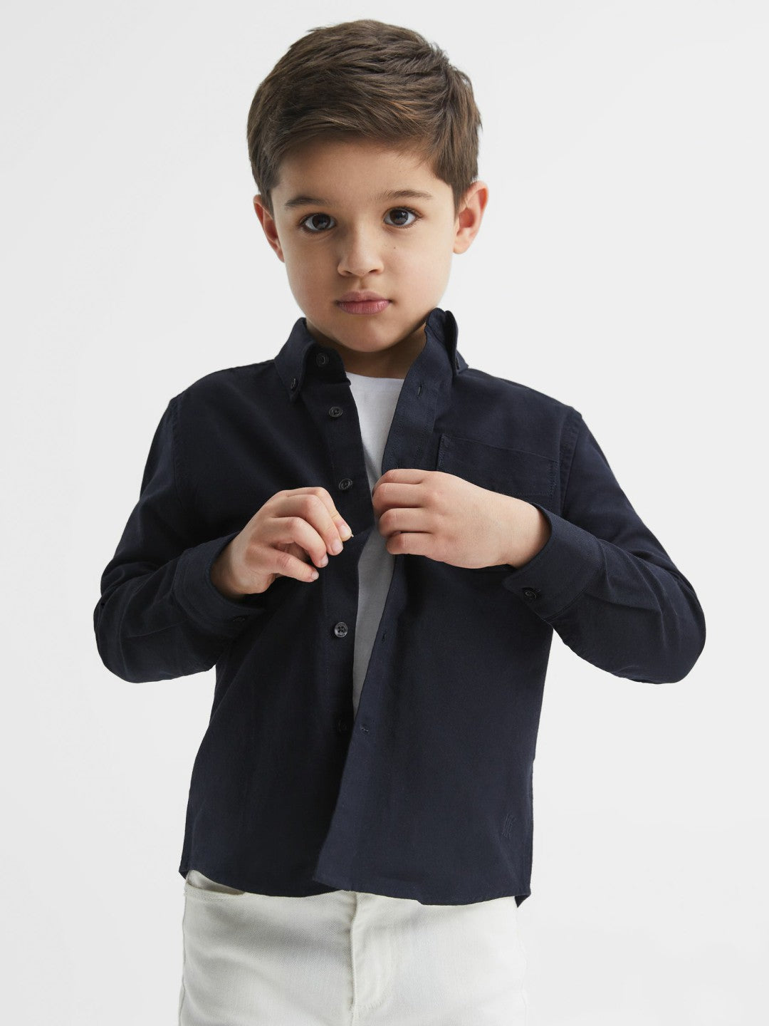 Children & Baby Junior Button Down Oxford Shirt in Navy