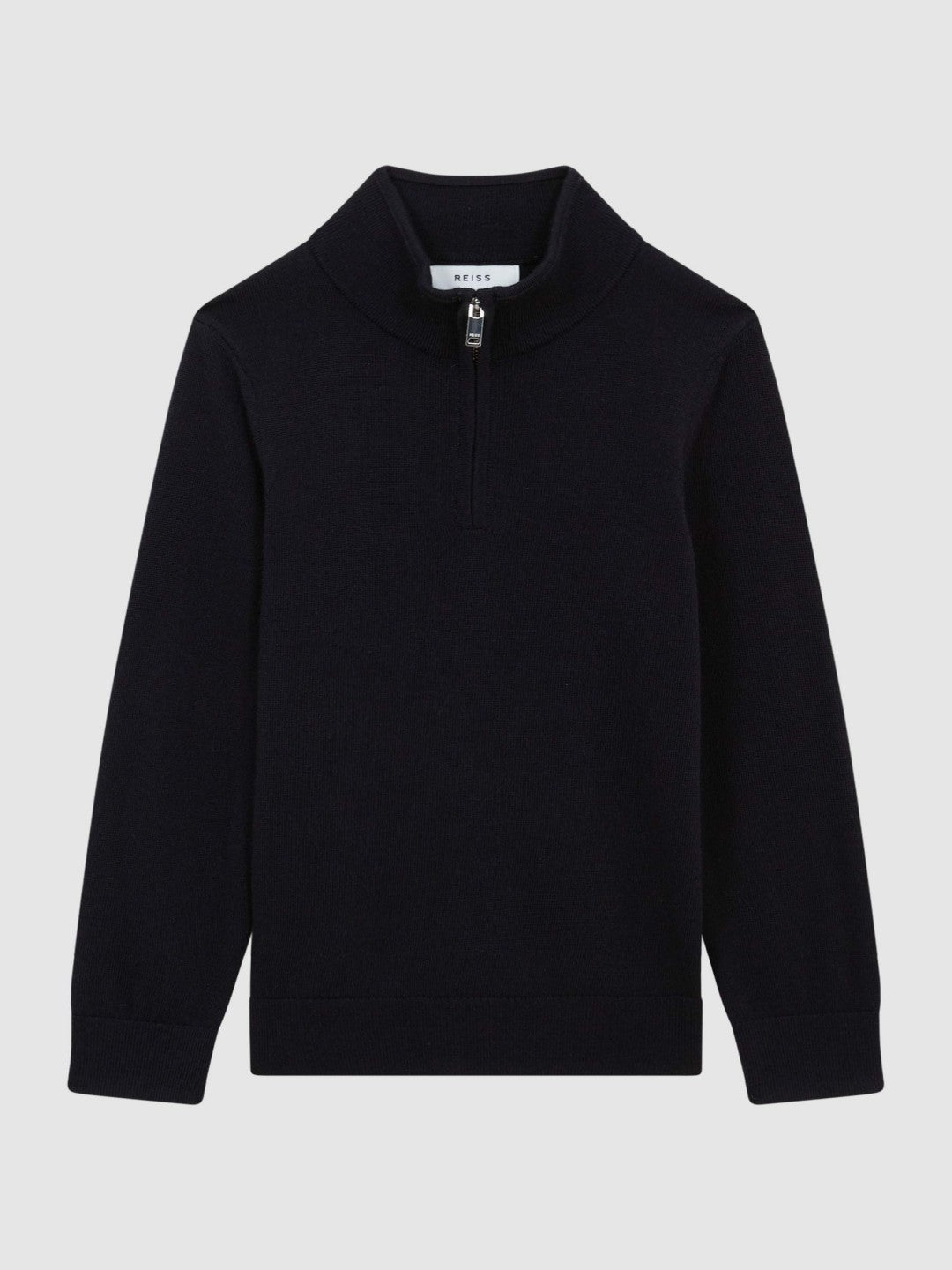 Children & Baby 4-9 yrs Merino Wool Zip-Neck Jumper in Navy
