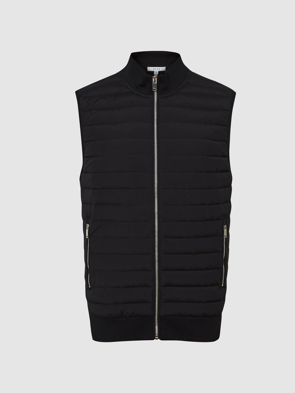 Men Hybrid Quilted Gilet in Black
