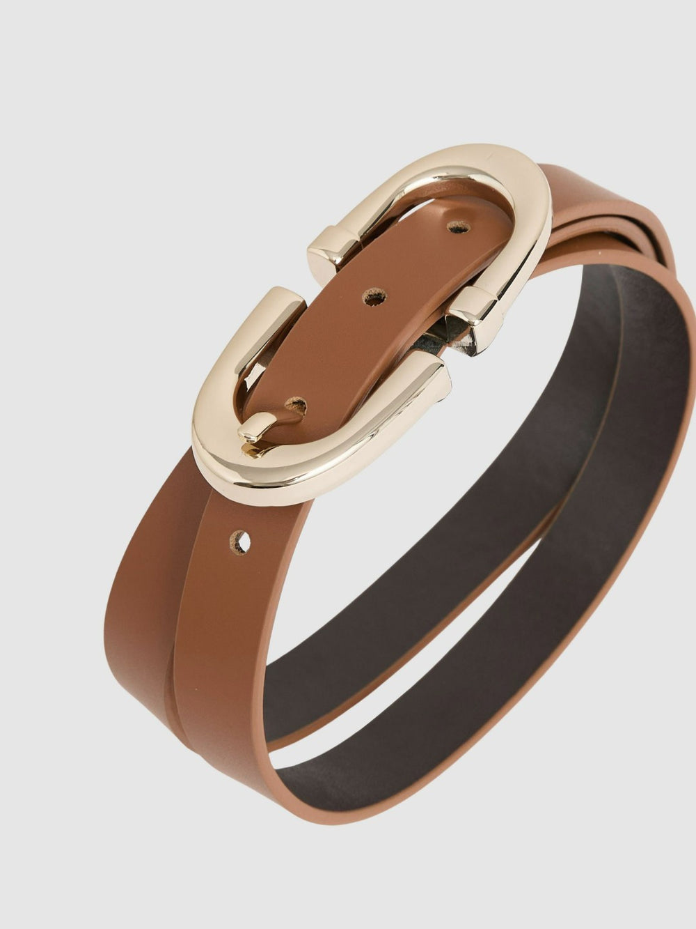 Women Horseshoe Belt in Tan