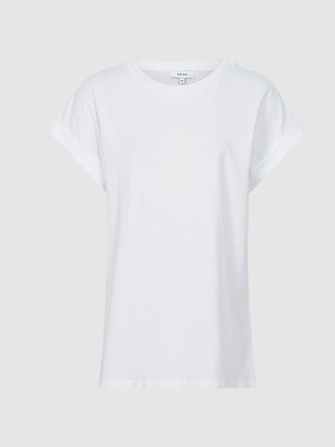 Women Cotton-Jersey Crew Neck T-Shirt in White
