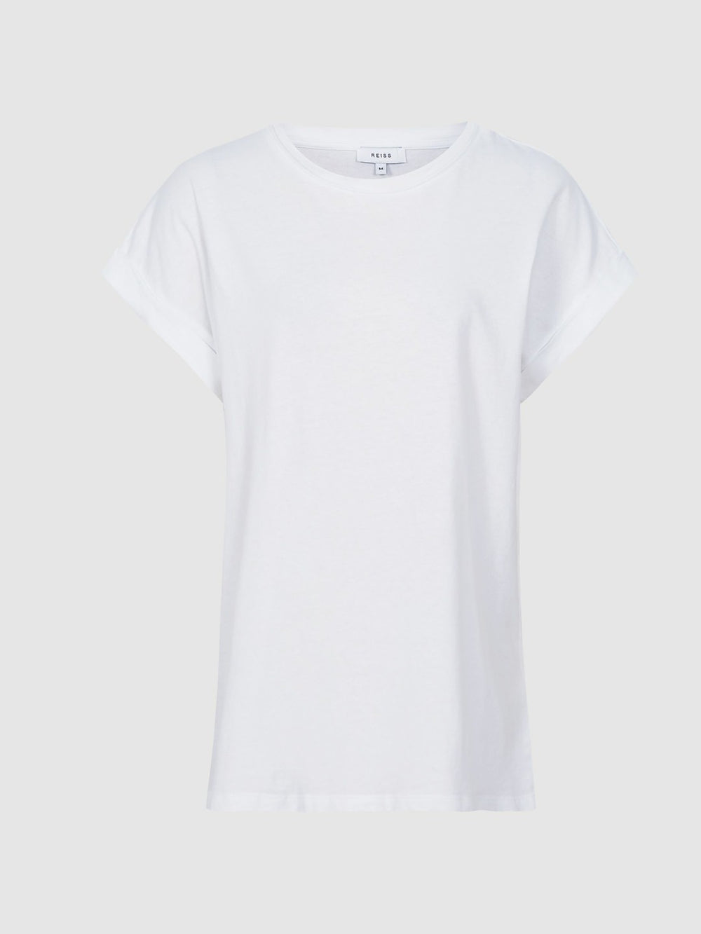 Women Cotton-Jersey Crew Neck T-Shirt in White