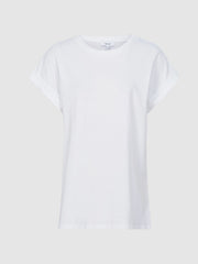 Women Cotton-Jersey Crew Neck T-Shirt in White
