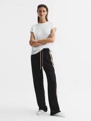Women Cotton-Jersey Crew Neck T-Shirt in White
