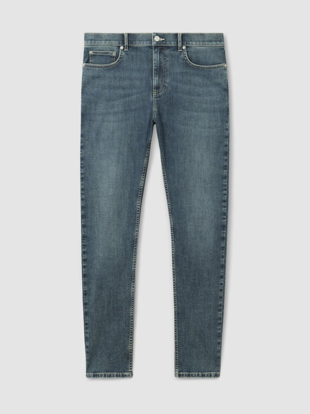 Men Skinny-Fit Jeans in Washed Indigo Grey Cast