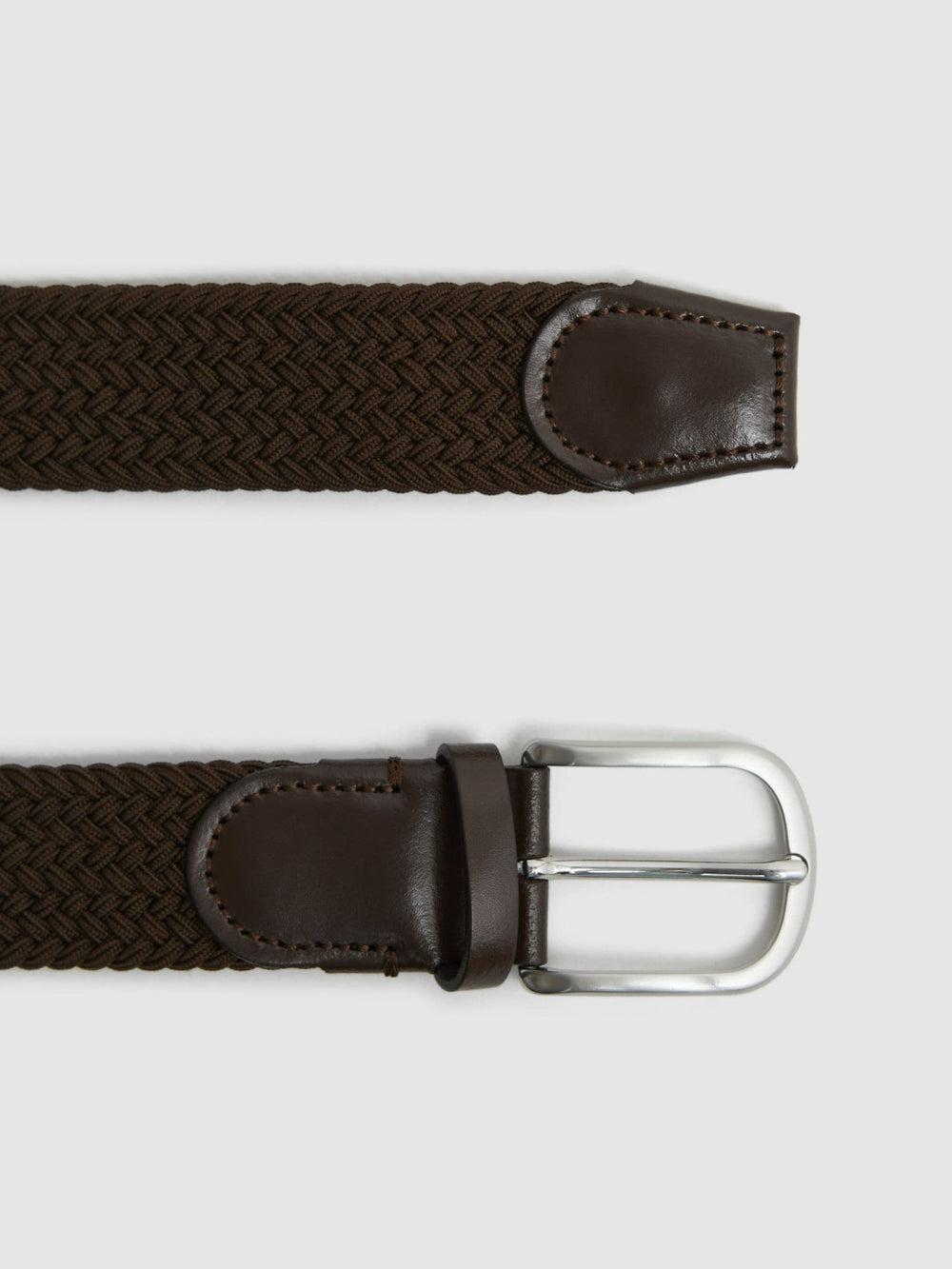Men Woven Belt in Dark Brown