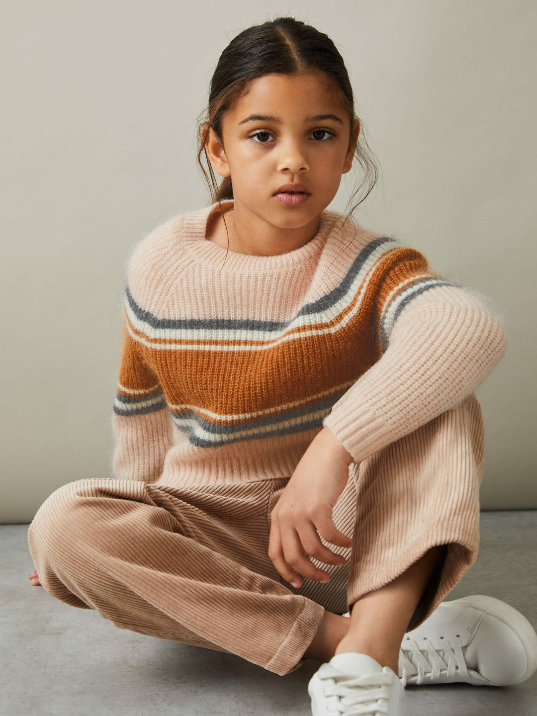 Children & Baby Colourblock Striped Jumper in Pink