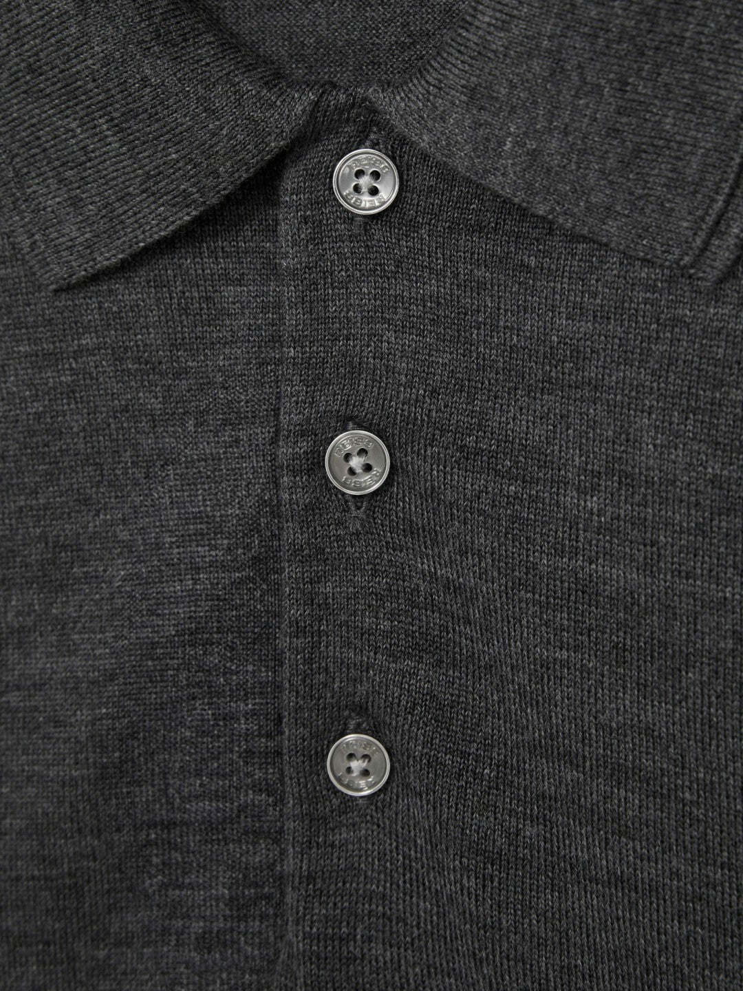 Men Merino Wool Polo Shirt in Derby Grey Marl