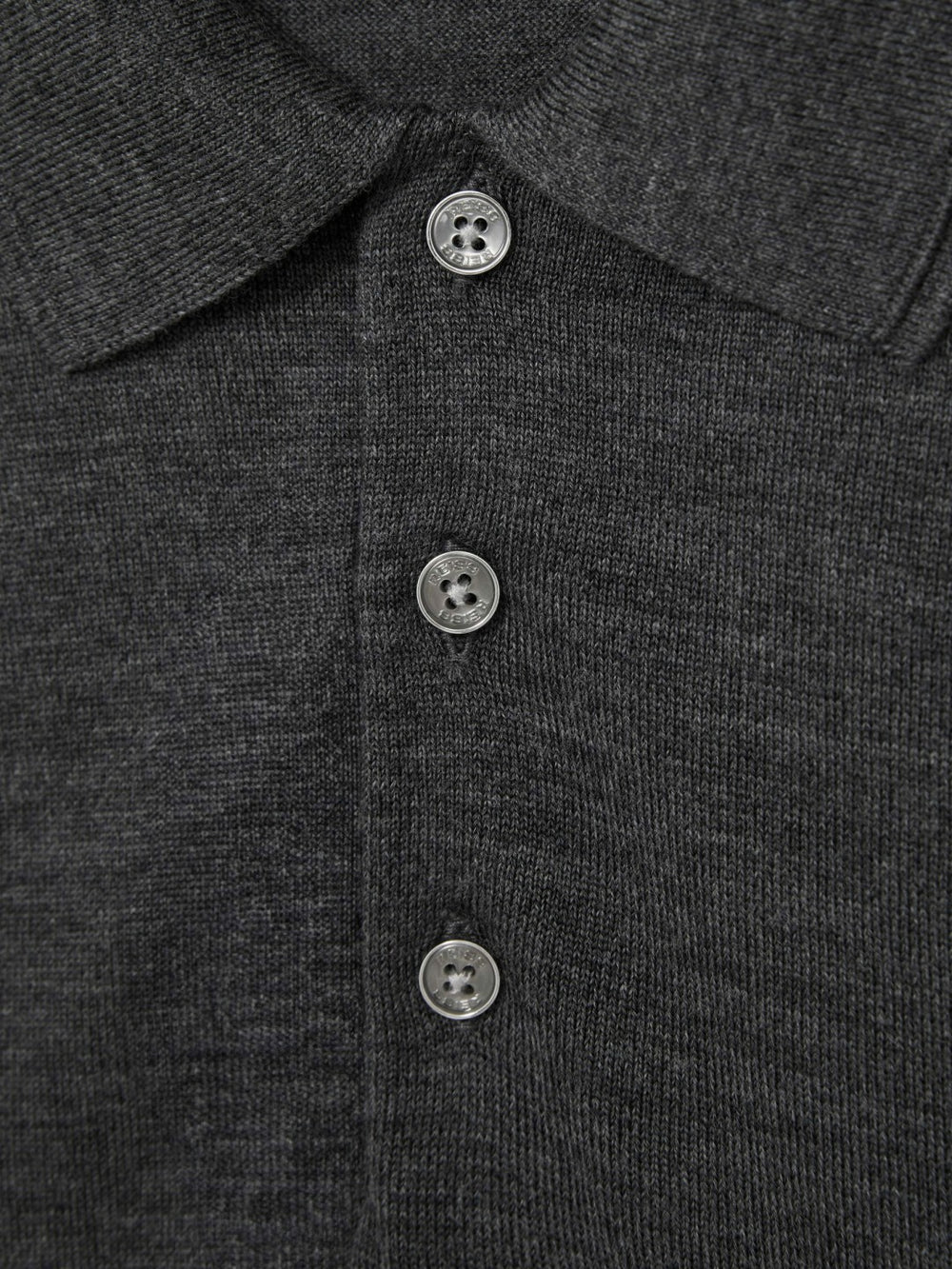 Men Merino Wool Polo Shirt in Derby Grey Marl