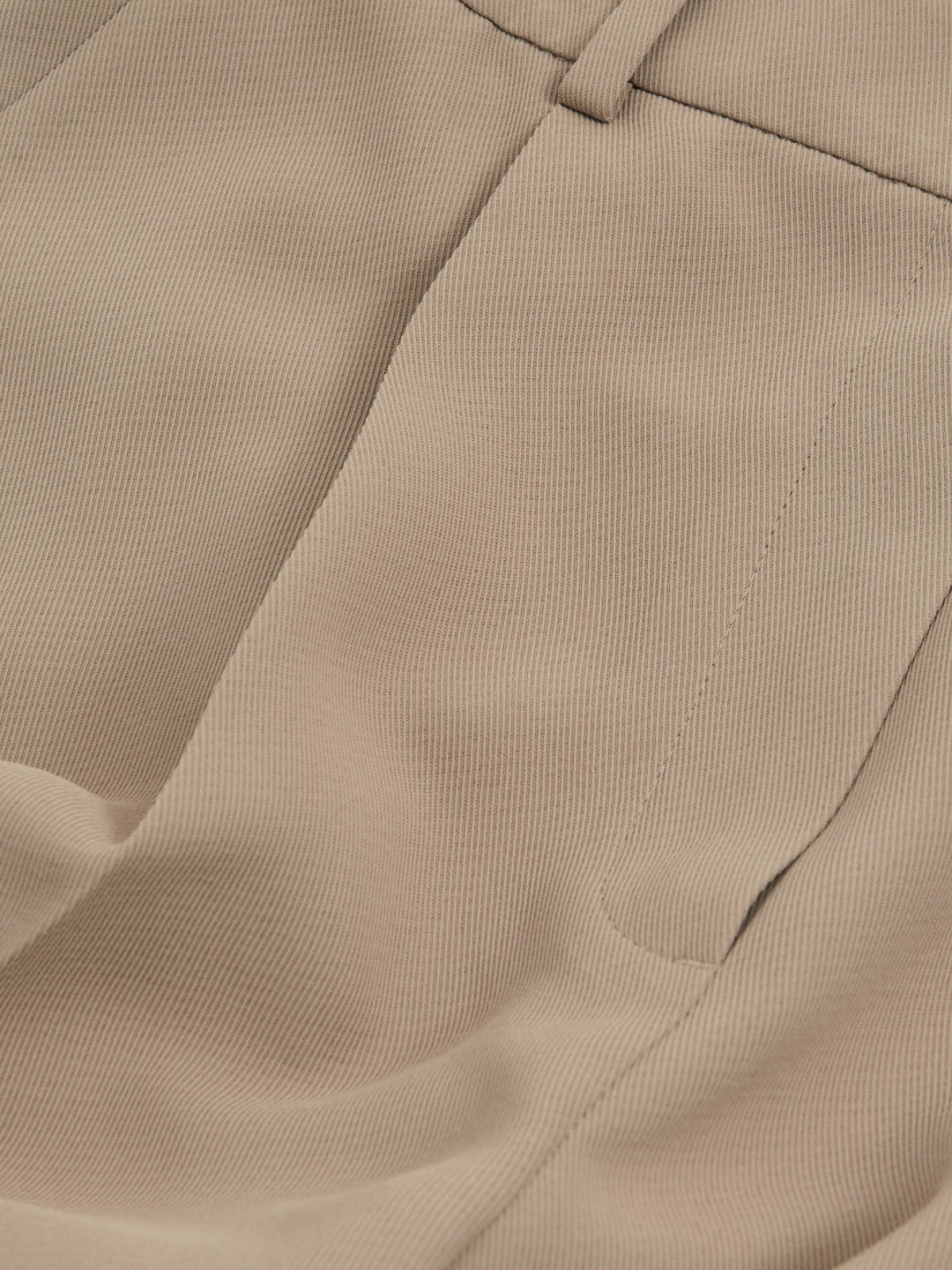 Women Half-Elasticated Wide Leg Trousers in Mink Neutral