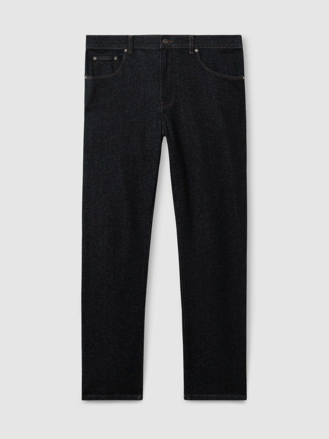 Men Straight-Leg Jeans in Raw Indigo