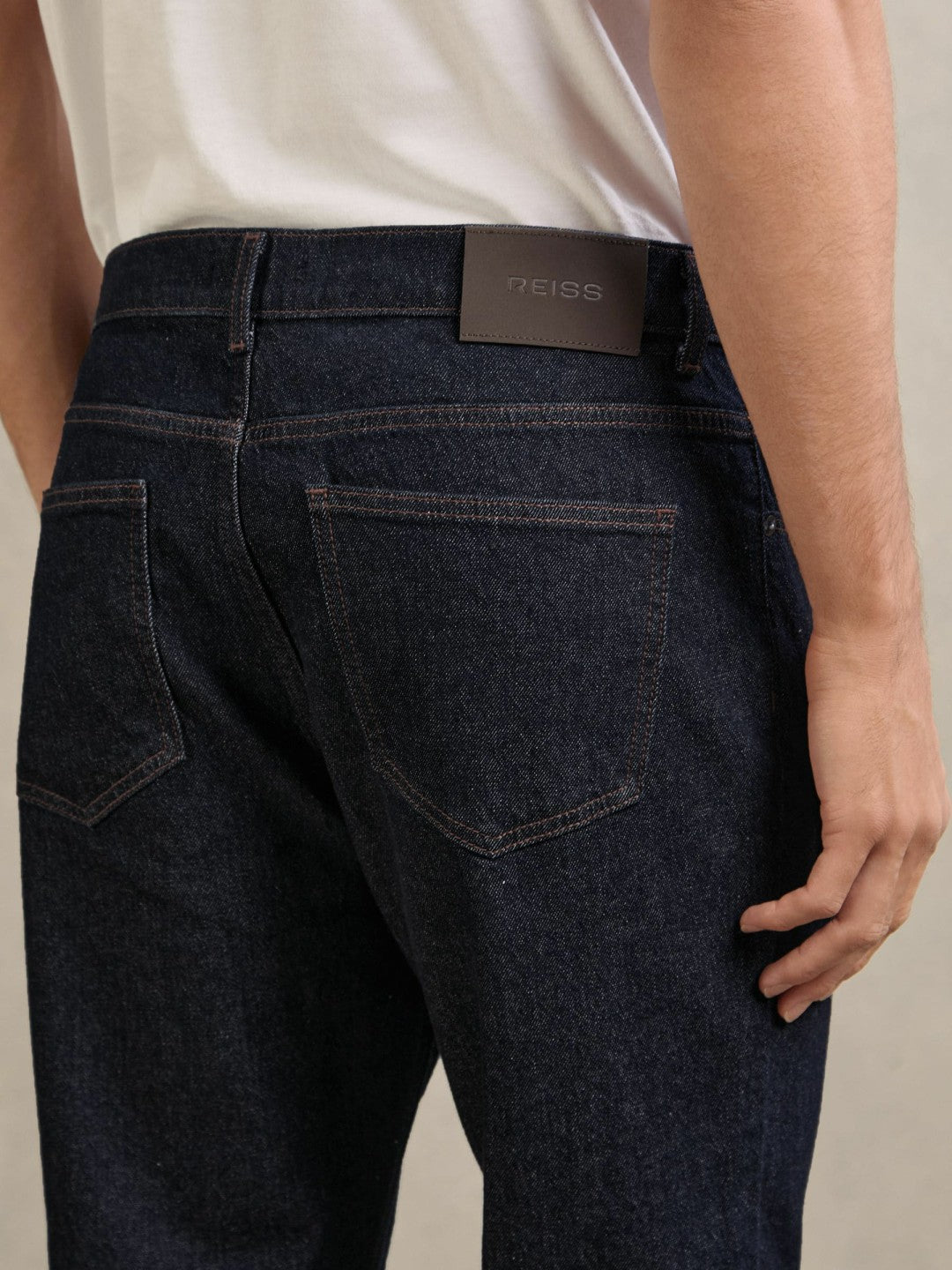 Men Straight-Leg Jeans in Raw Indigo