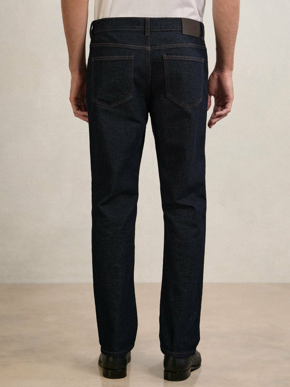 Men Straight-Leg Jeans in Raw Indigo