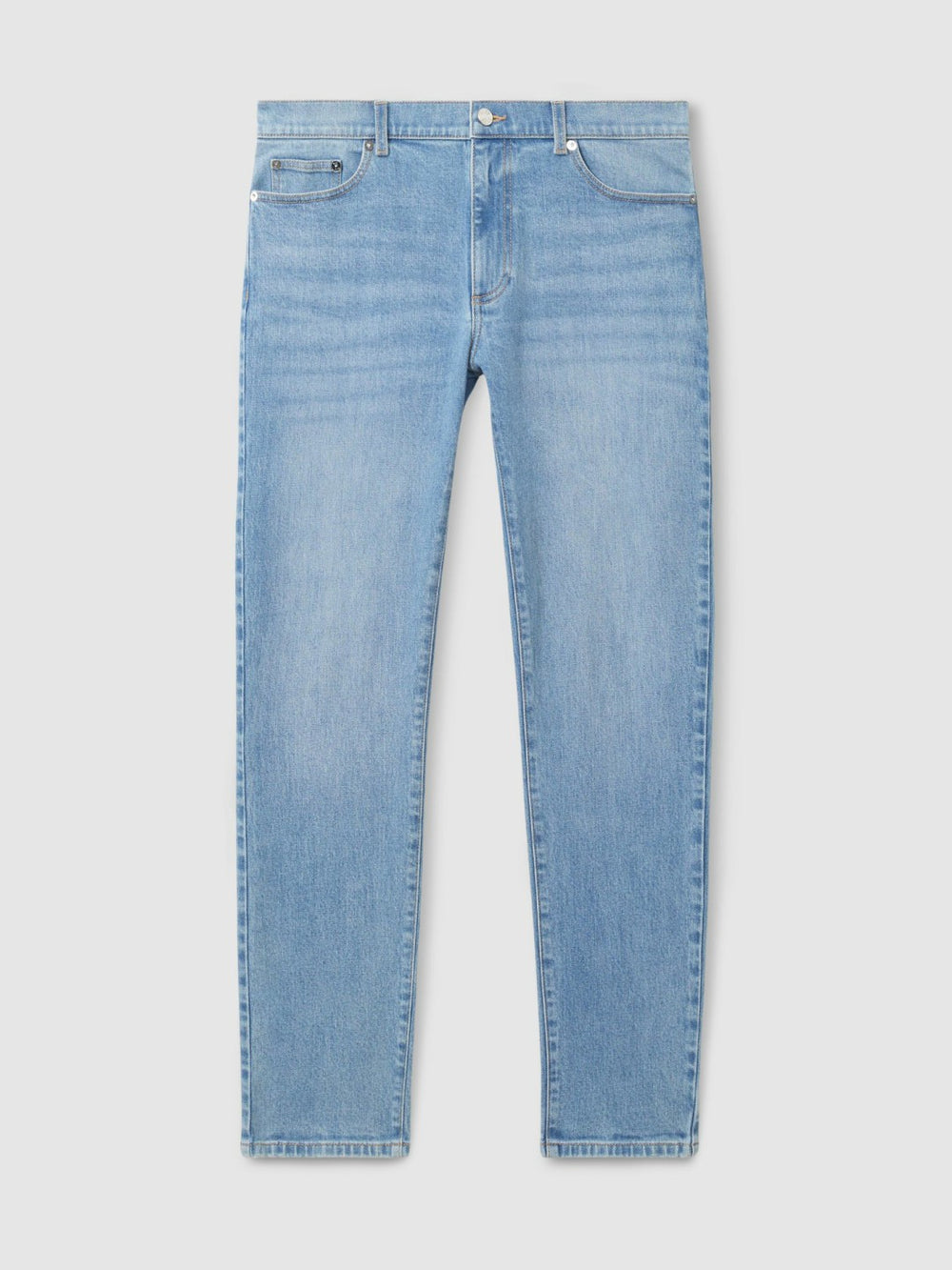 Men Cotton-Stretch Slim-Fit Jeans in Light Blue Wash