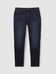 Men Cotton-Stretch Slim-Fit Jeans in Indigo Blue Wash