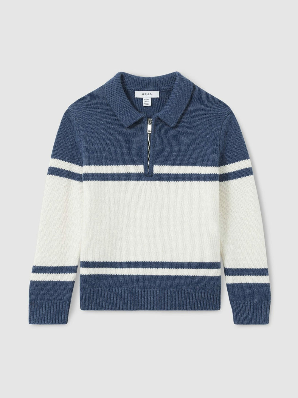 Children & Baby 9-13 yrs Half-Zip Colour-Block Polo Shirt in Blue/White
