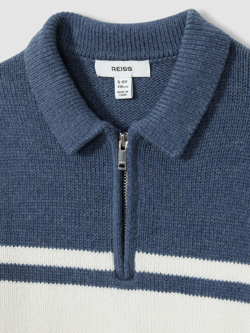 Children & Baby 9-13 yrs Half-Zip Colour-Block Polo Shirt in Blue/White