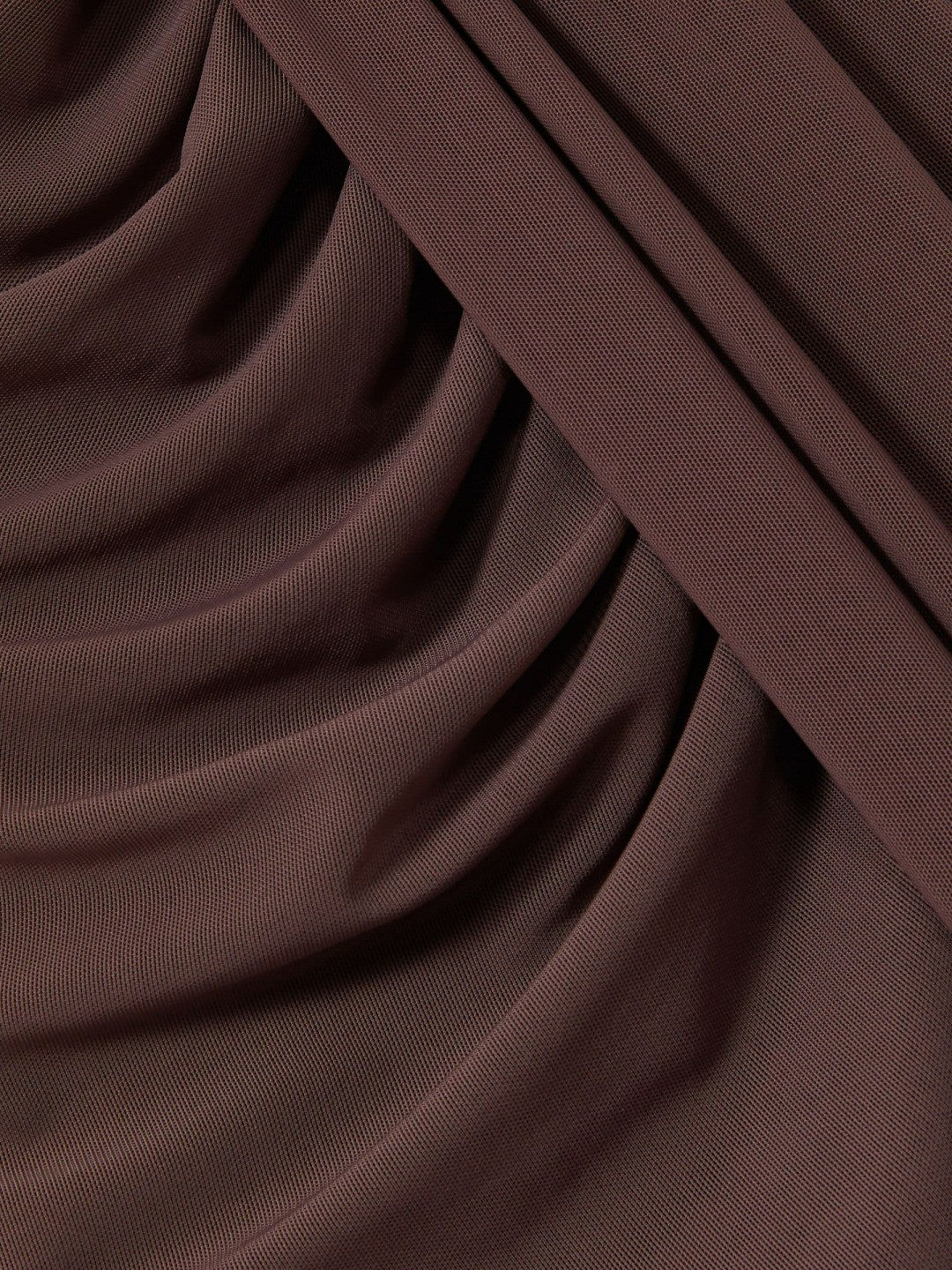 Women Sheer Ruched Maxi Dress in Taupe