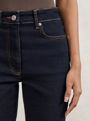 Women Petite Skinny Jeans in Dark Blue