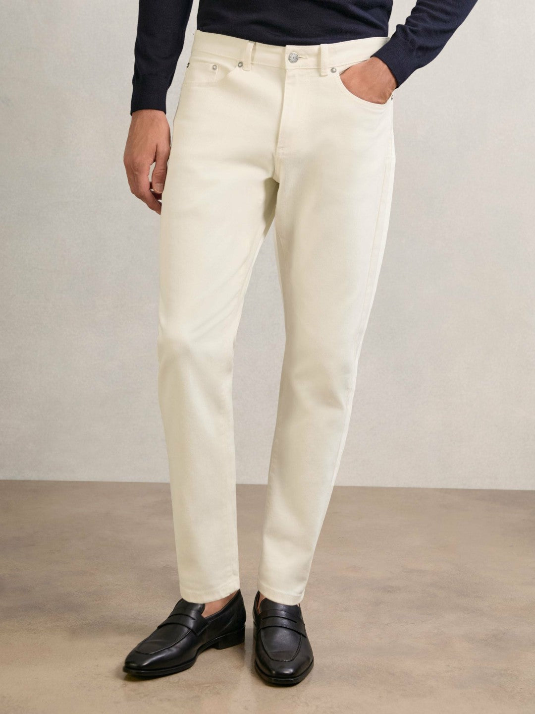 Men Relaxed-Fit Cropped Jeans in White