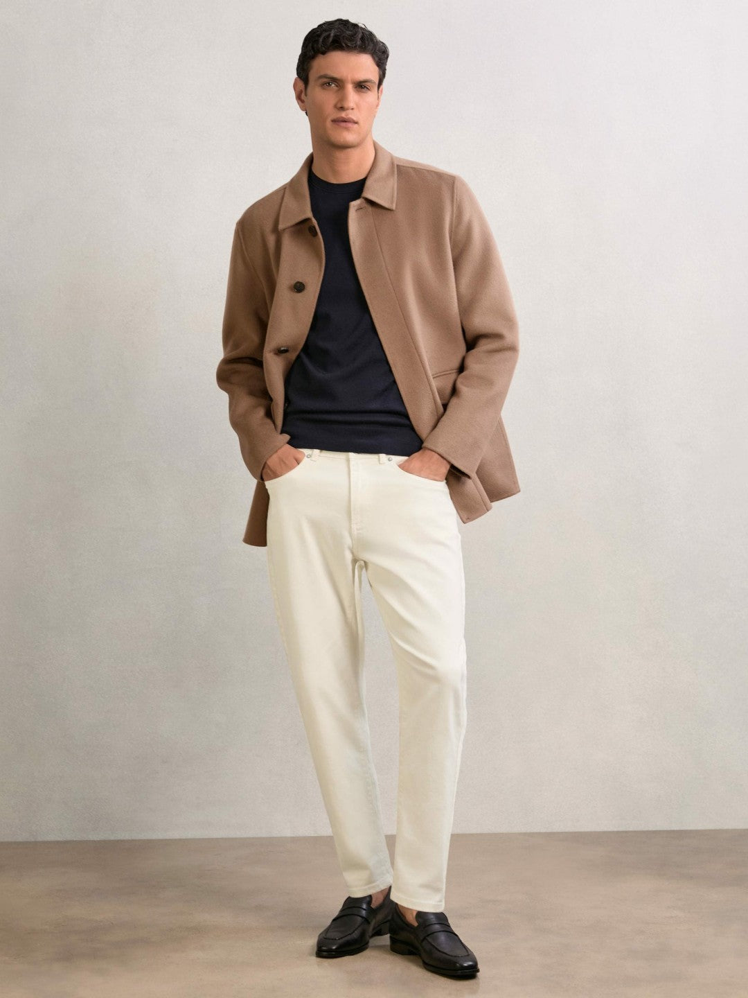 Men Relaxed-Fit Cropped Jeans in White