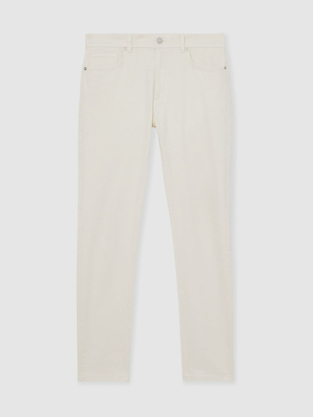 Men Cotton-Stretch Slim-Fit Jeans in White