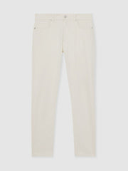 Men Cotton-Stretch Slim-Fit Jeans in White