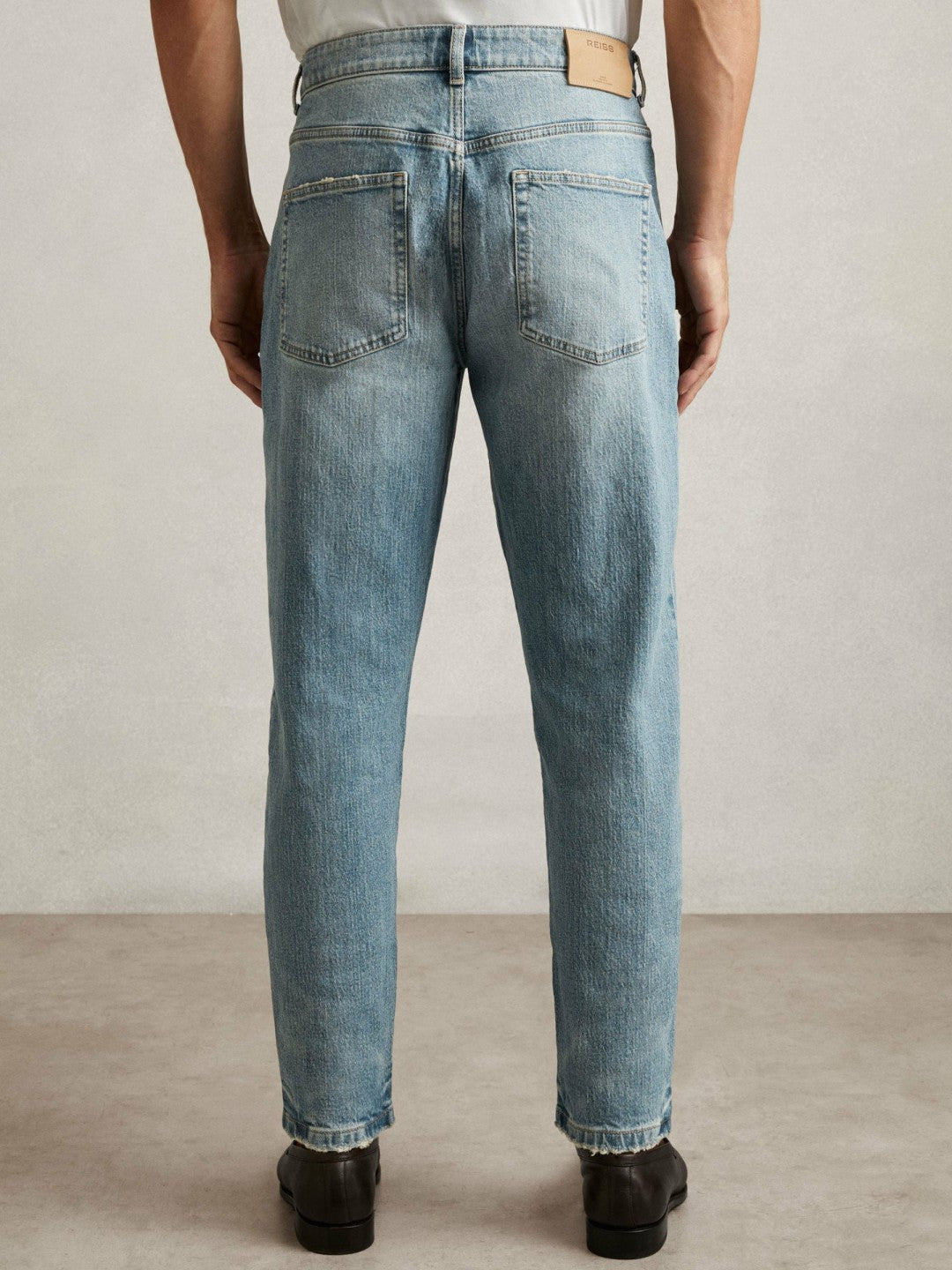 Men Relaxed-Fit Cropped Jeans in Light Blue Wash