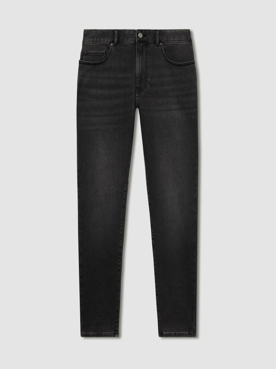 Men Tapered Slim-Fit Jeans in Washed Black