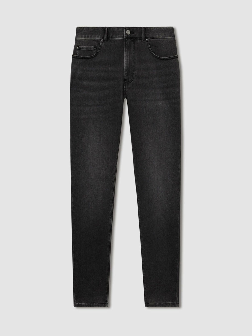 Men Tapered Slim-Fit Jeans in Washed Black