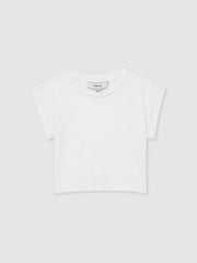 Children & Baby 4-9 yrs Cotton-Jersey Cropped T-Shirt in White