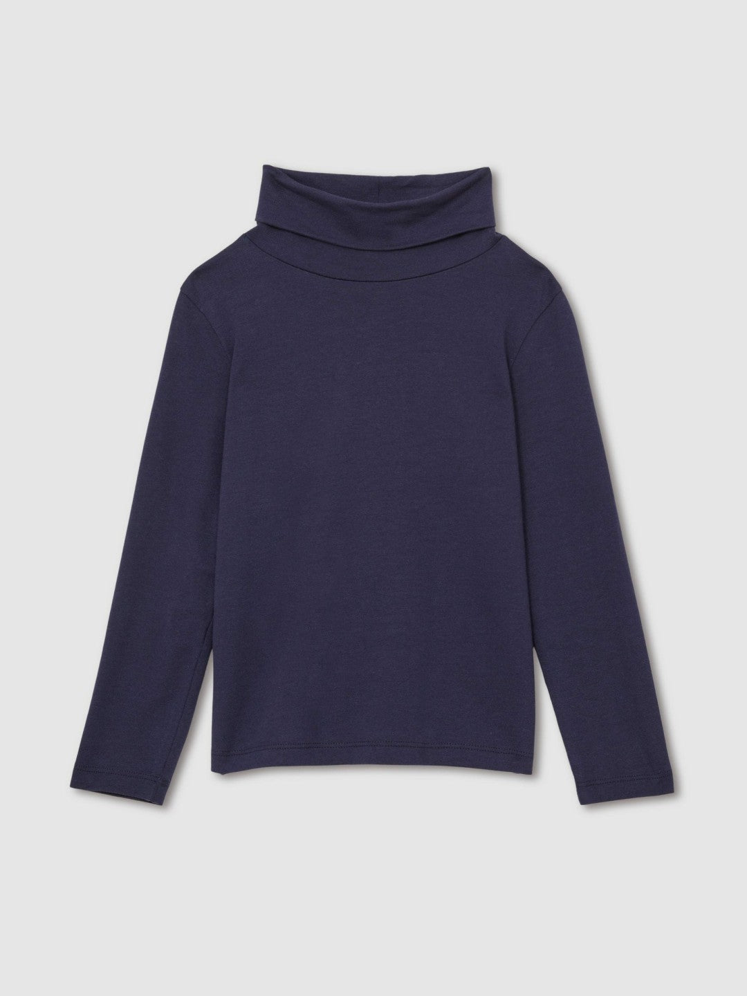 Children & Baby 4-9 yrs Cotton-Jersey Roll-Neck Top with Stretch in Navy