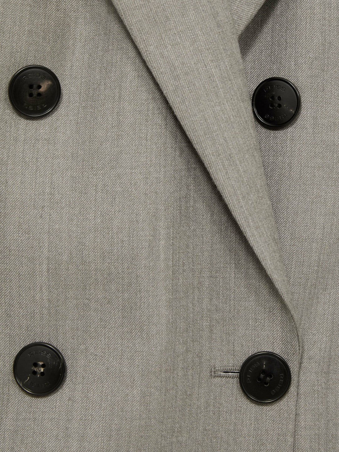Women Wool Oversized Double-Breasted Blazer in Grey