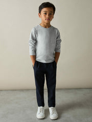 Children & Baby 3-9 yrs Cotton Jersey Long Sleeve T-Shirts 3 Pack in White/Soft Grey/Navy