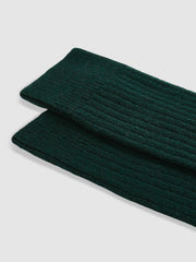 Men Ribbed Socks With Wool And Cashmere in Forest Green