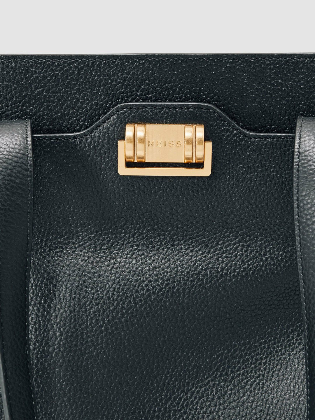Women Grained Leather Tote Bag in Black