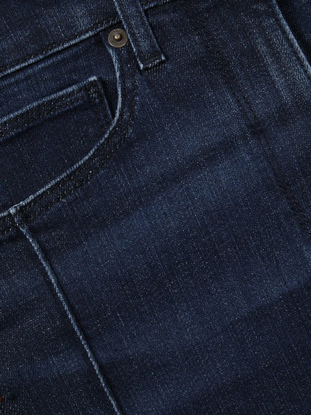 Women Petite Stretch-Cotton Wide-Leg Jeans in Dark Blue