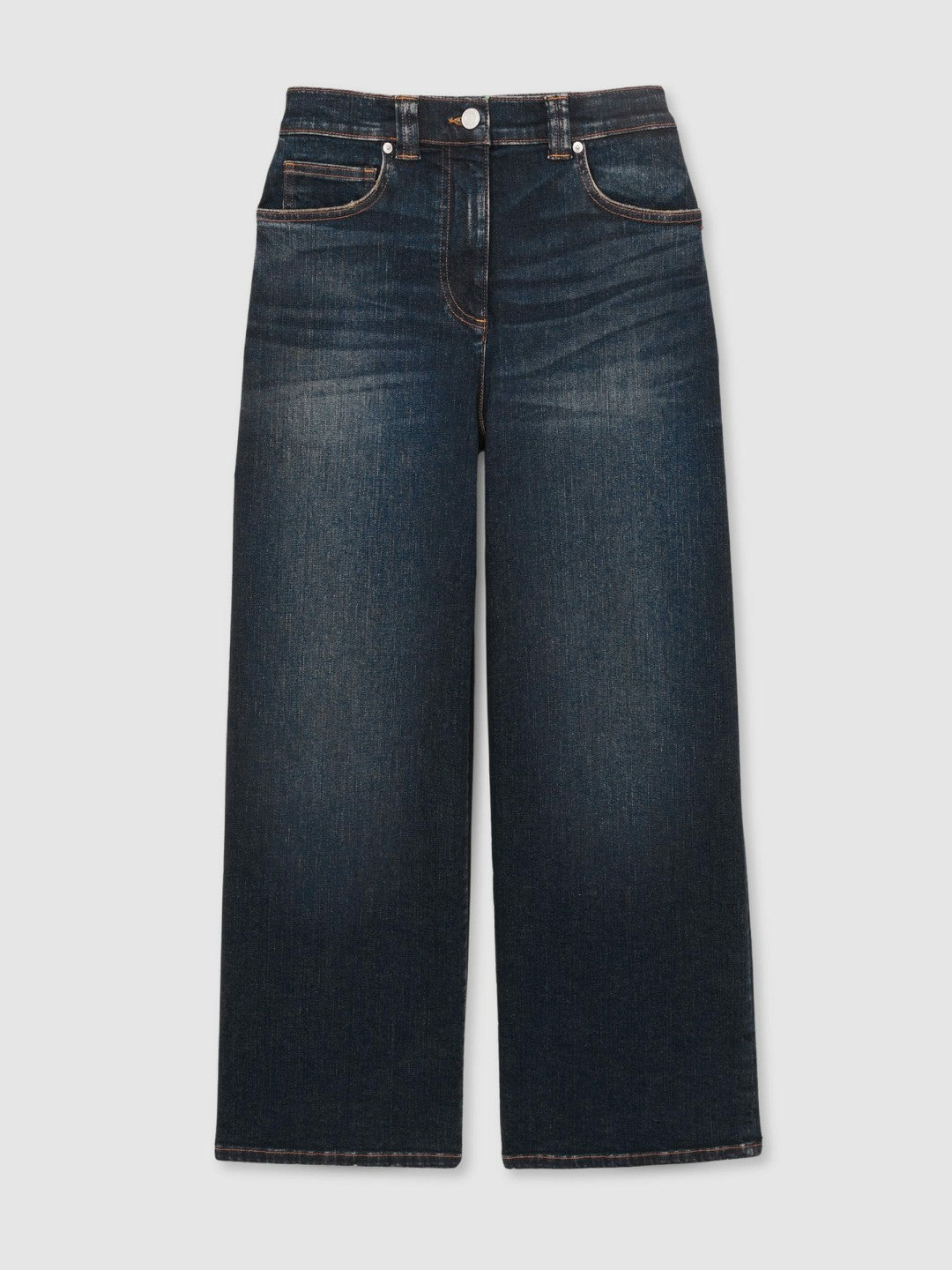 Women Petite Denim Culotte Jeans in Dark Blue