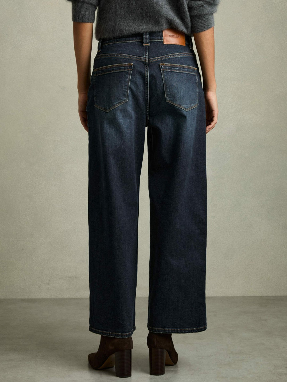 Women Petite Denim Culotte Jeans in Dark Blue