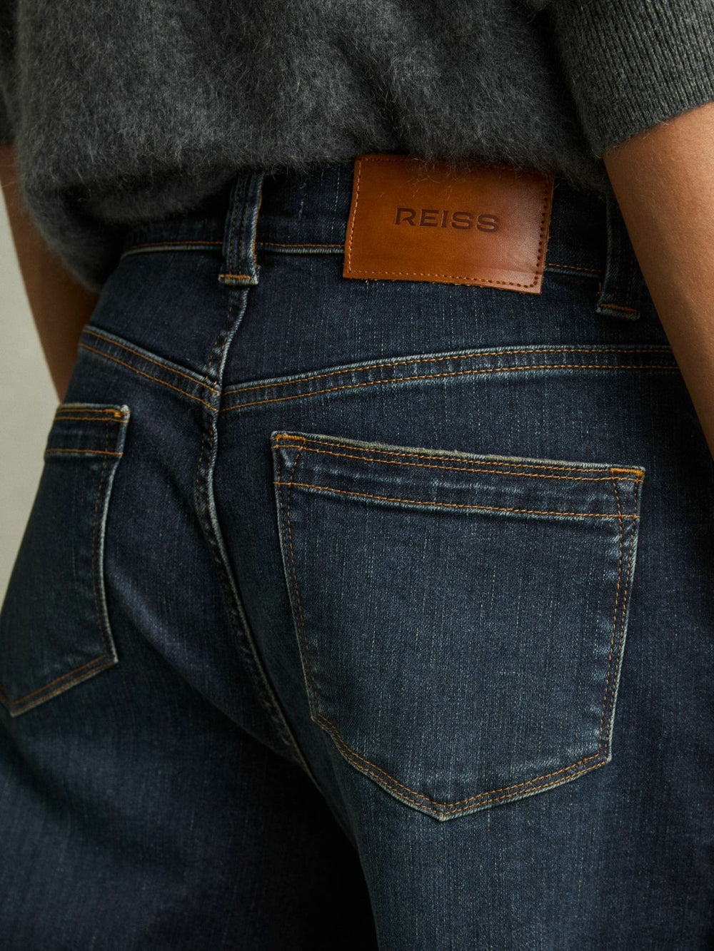 Women Petite Denim Culotte Jeans in Dark Blue