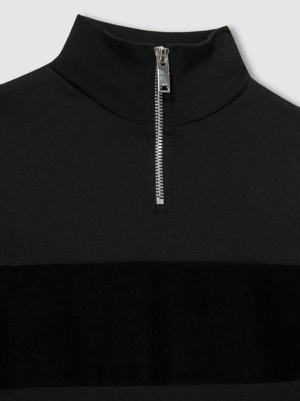 Children & Baby 9-13 yrs Slim Fit Half-Zip Funnel Neck Velour Sweatshirt in Black