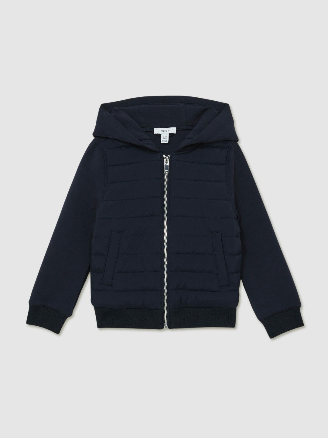 Children & Baby 9-13 yrs Interlock Hybrid Hooded Puffer Jacket in Navy