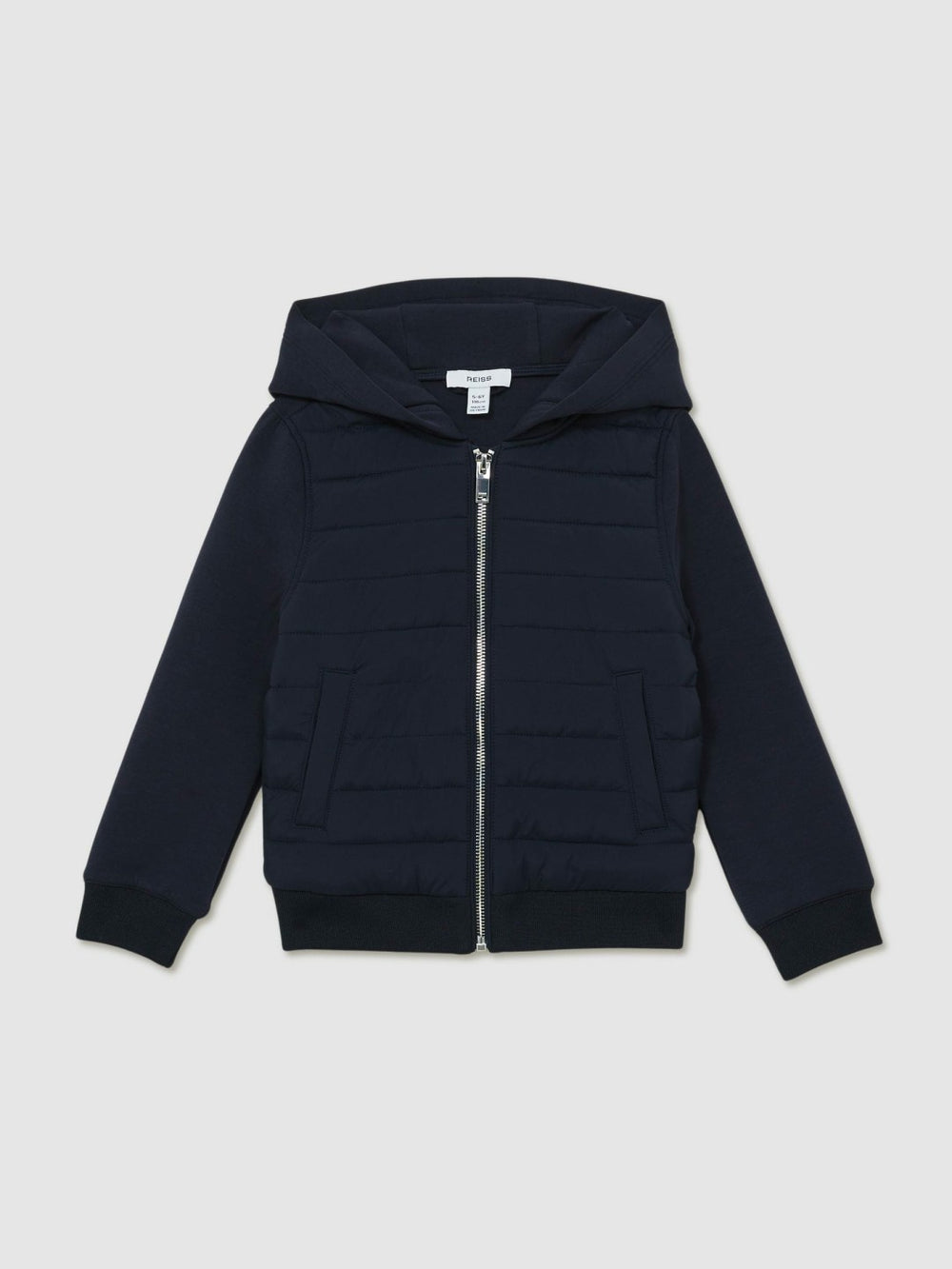 Children & Baby 9-13 yrs Interlock Hybrid Hooded Puffer Jacket in Navy