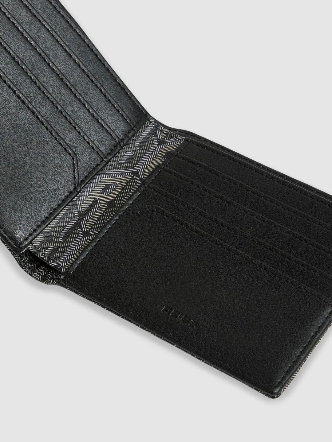 Men Coated Canvas Monogram Wallet in Black