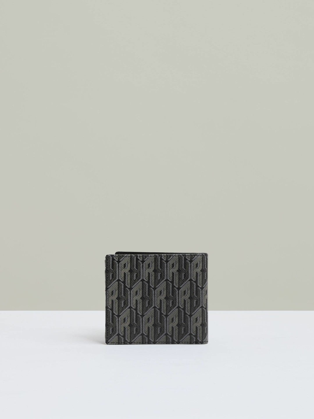 Men Coated Canvas Monogram Wallet in Black