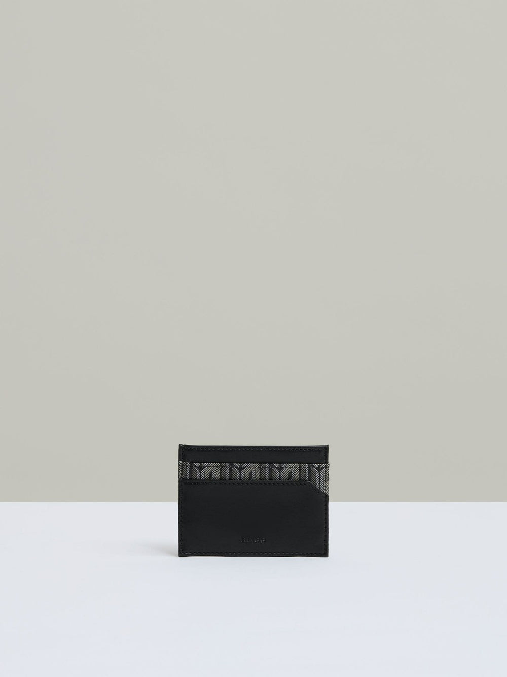 Men Monogram Canvas Card Holder in Black